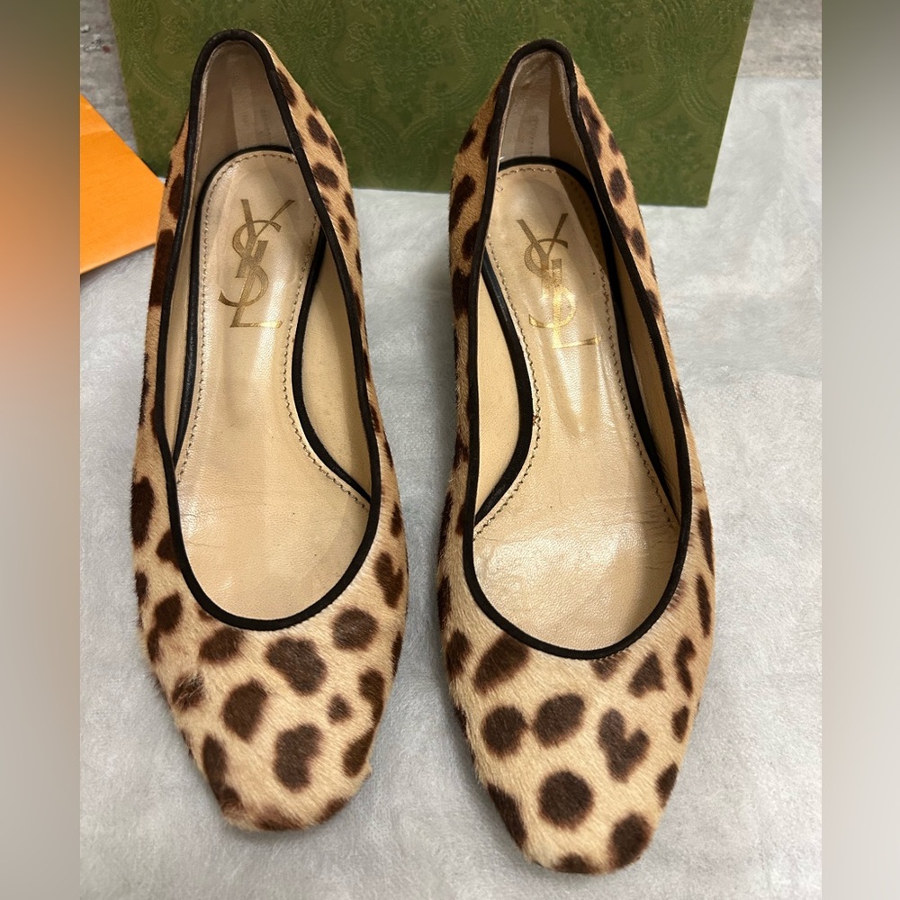 YSL Aris Leopard Print Women's Flats